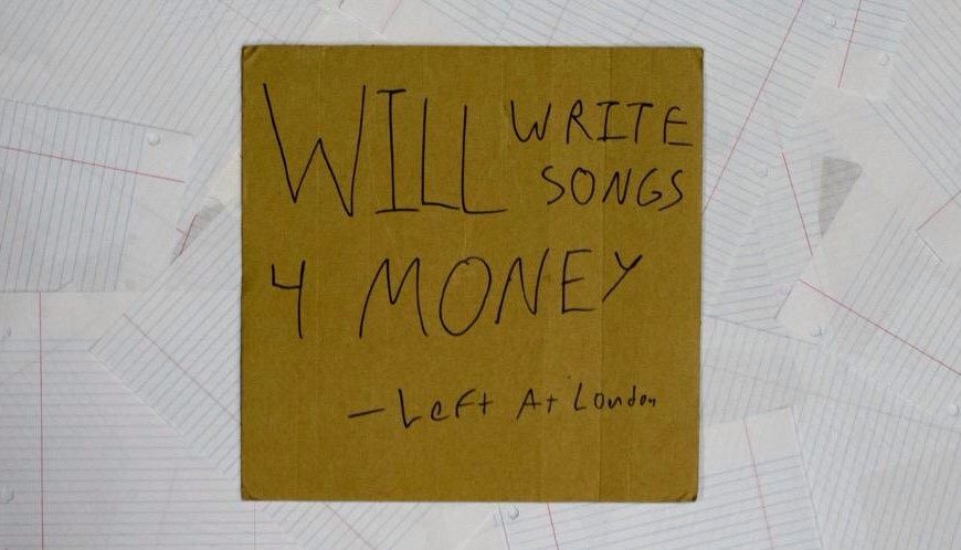 Puff%E2%80%99s++handmade+album+cover+for+Left+At+London%E2%80%99s+newest+album+%E2%80%9CWill+Write+Songs+For+Money.%E2%80%9D+Puff+uses+singular+they%2Fthem+pronouns.