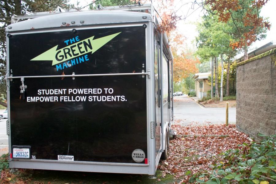 The Green Machine is outside near the front entrance of  school. It has been there ever since Mike Wierusz joined the school teaching staff three years ago.