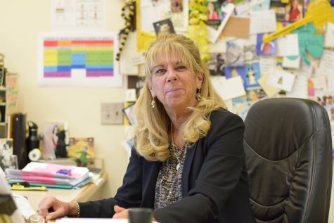 Surrounded by years’ worth of memorabilia, thank you letters and cards from previous students, Hillman recalls the many memories she has shared with the Viking community.