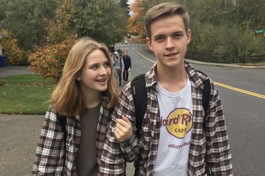In sophomore year, Poole and Greisen walked together after school. Coincidentally, they were wearing matching flannels.