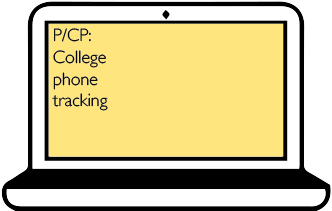 Point/Counterpoint: college phone tracking graphic for web. Art by Priya Annapureddy and 