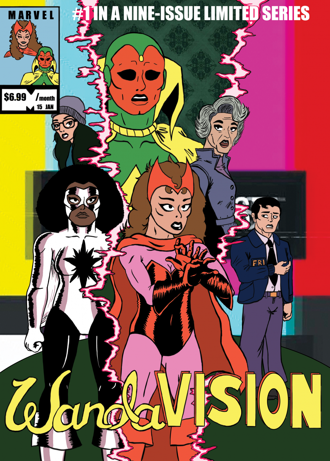 WandaVision%2C+the+first+series+from+Marvel+Studios+streaming+on+Disney%2B%2C+features+a+unique+blend+of+classic+television+tropes+and+the+MCU.+Art+by+Carter+Ross.+