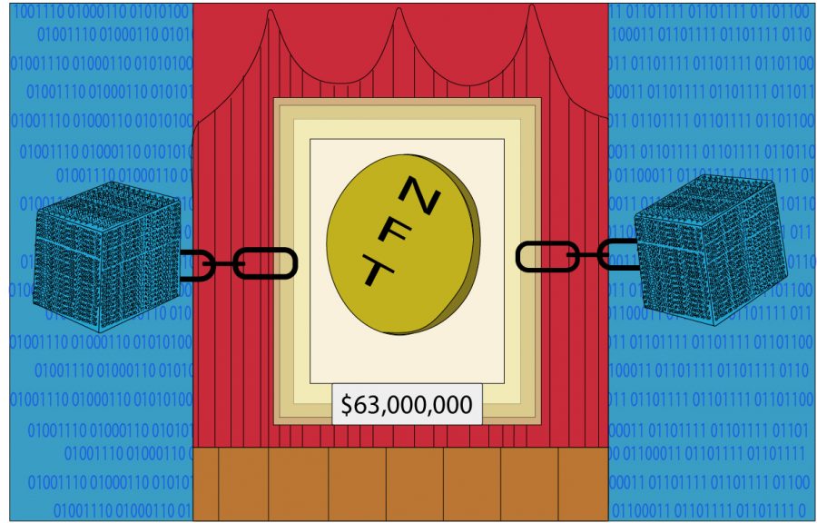 NFTs have shaken up the art world with record auction sales through the technology of blockchaining. Art by Tyler Vuu. 