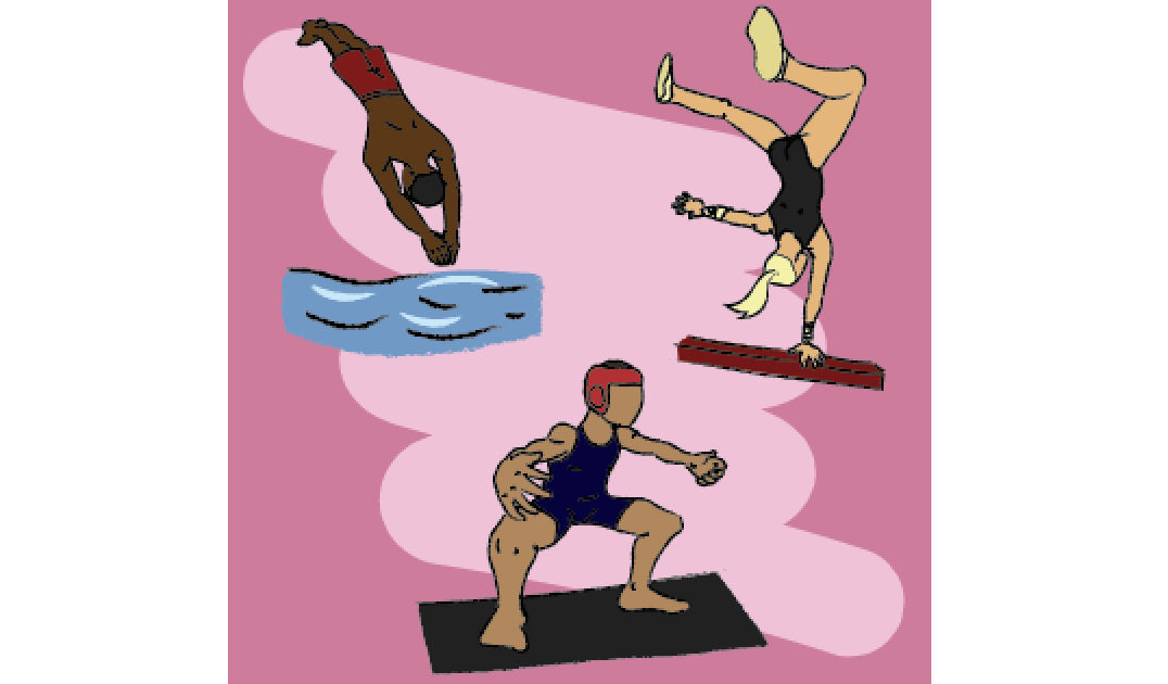 As+winter+sports+begin%2C+the+girls+gymnastics%2C+boys+wrestling+and+swim+and+dive+prepare+for+an+eventful+season.+