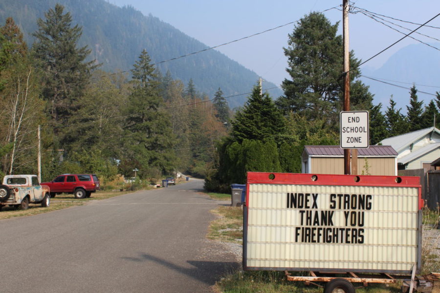 Neighborhoods in Index put out signs of support for local firefighters.