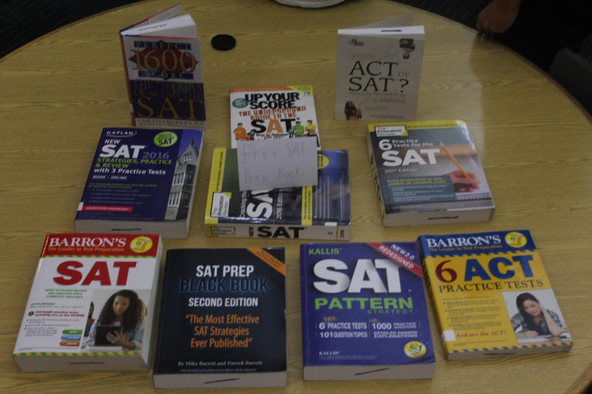 The library offers assistance to students taking the  SAT. 