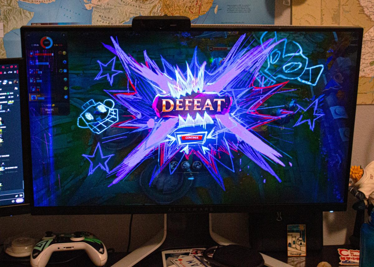 A Jinx themed defeat screen that appears after Sekora loses one of his games on League of Legends.