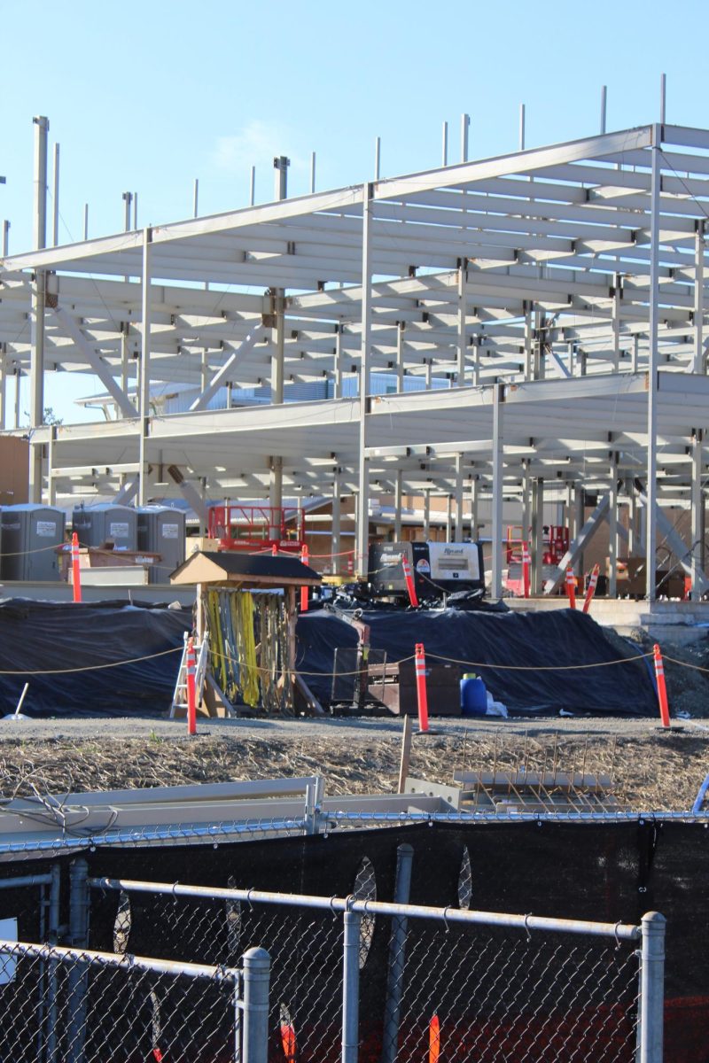 Next to the gym, a new building’s base layer is being constructed. Its internal structures, including carpeting and heating, are entirely funded by Phase One money.